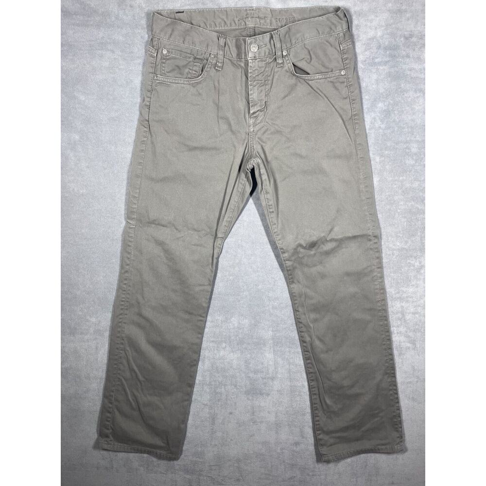 7 for All Mankind Jeans Men's 30 Gray Denim Cotton Carsen Mid-Rise Straight Leg